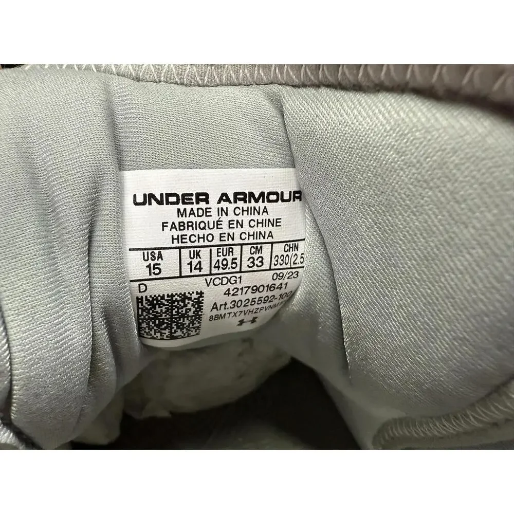 Under Armour Yard Low‎ Baseball Shoes Mens 15 Metal Cleats Spikes Charge Molded
